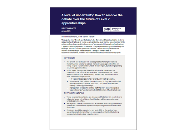 Level 7 apprenticeships - report image