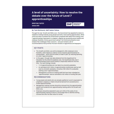 Level 7 apprenticeships - report image
